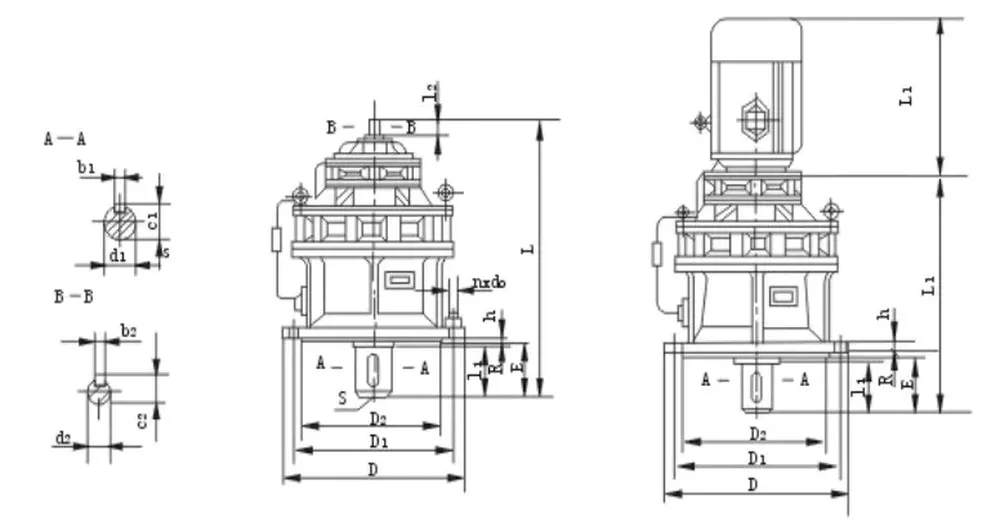 Cycloidal Gearbox BLD Vertical Cycloid Reducer (Cycloidal Gear Reducer) for Mixing Equipment
