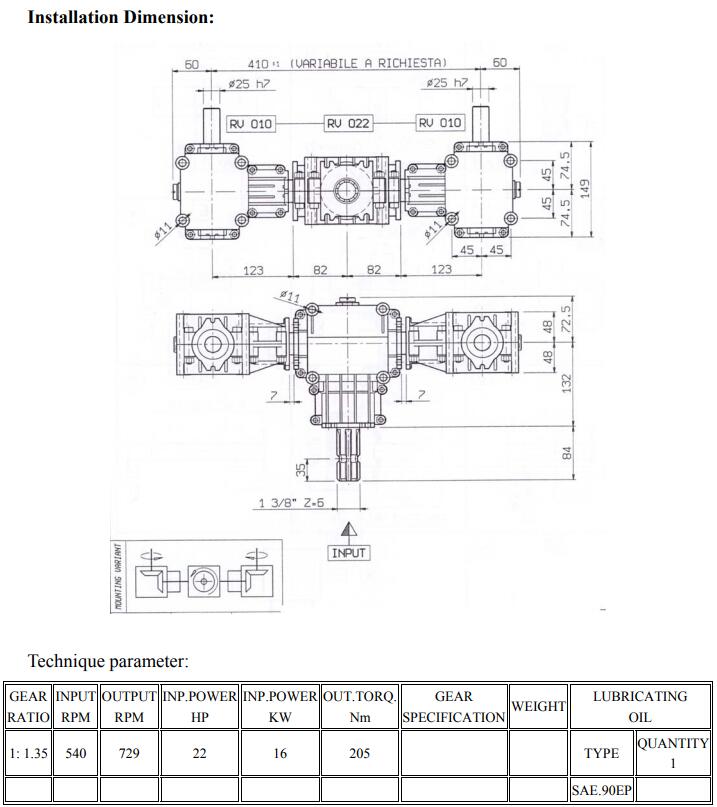 Gearbox for Agricultural Machinery Type XL Series