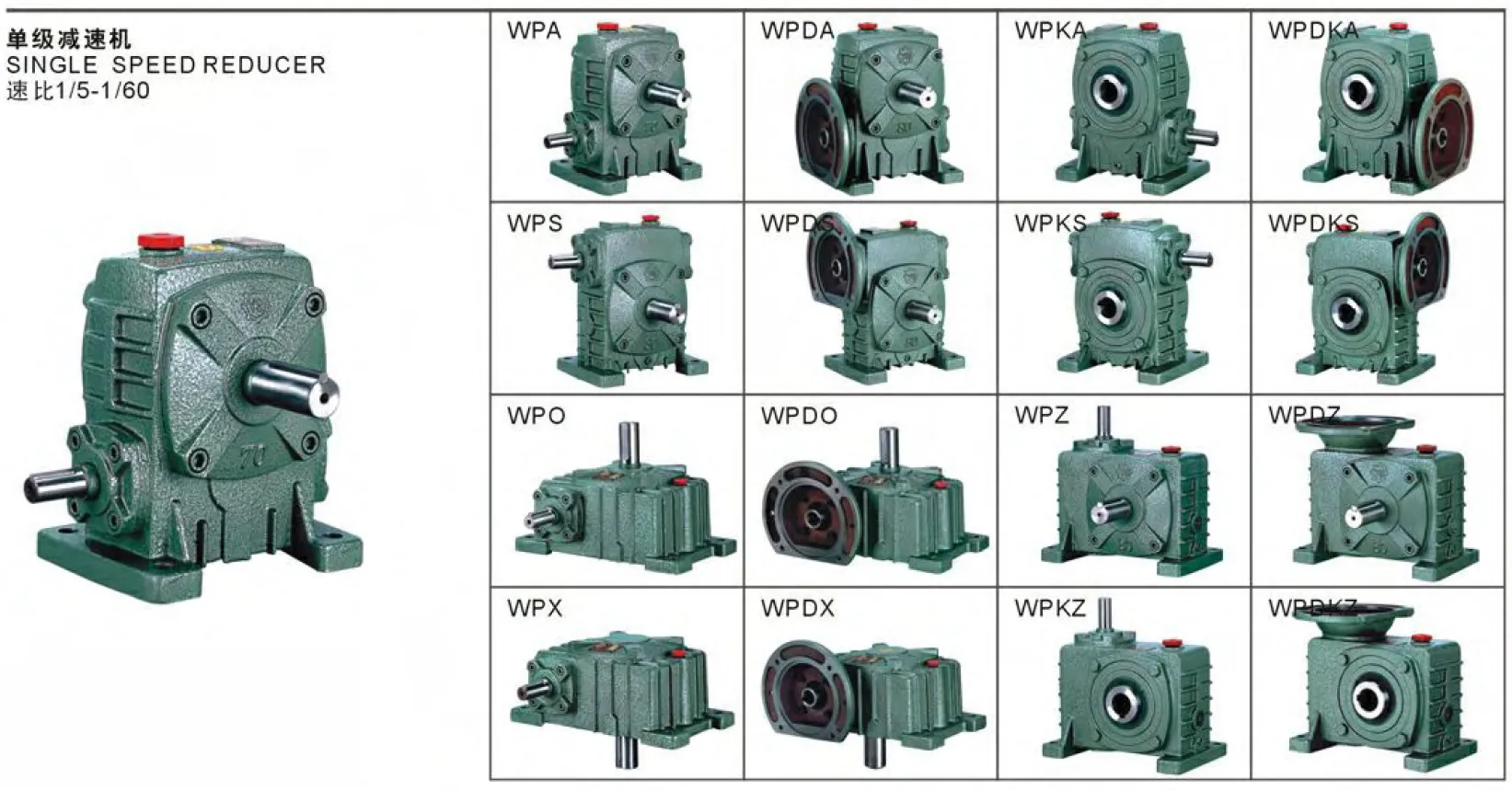 WP Series Single Standard Worm Gear Reducer WPKS Worm Gearbox