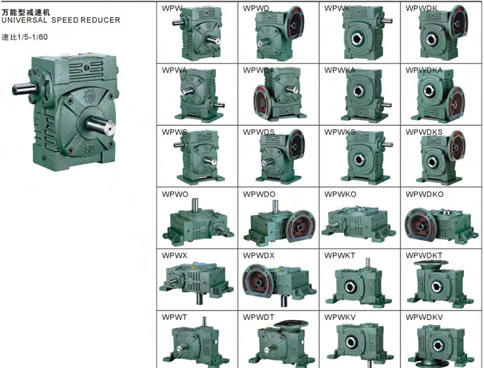 WP Series Single Standard Worm Gear Reducer WPKS Worm Gearbox